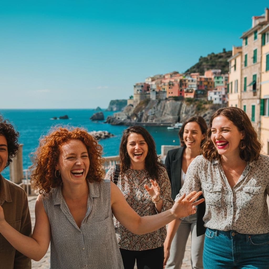 Mulheres viajantes com kombi ao pôr do sol